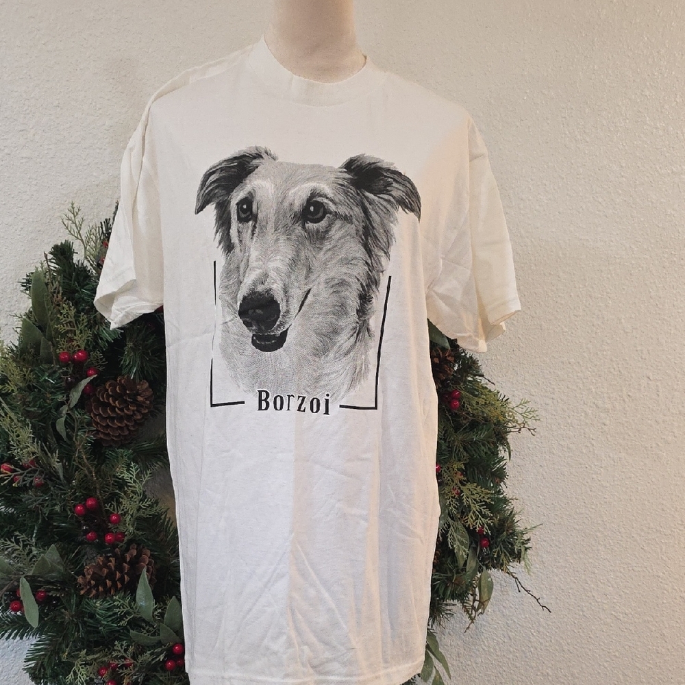 Hanes Borzoi Dog Graphic Tee - White